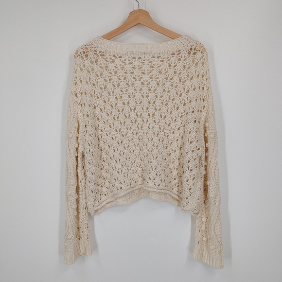 Zara Cream Cable Knit Sweater - Picture 3 of 4
